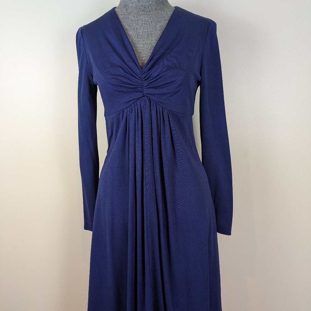 Vintage 70s Saturday Night Fever Blue Disco Dress Sz M/L EUC Retro!